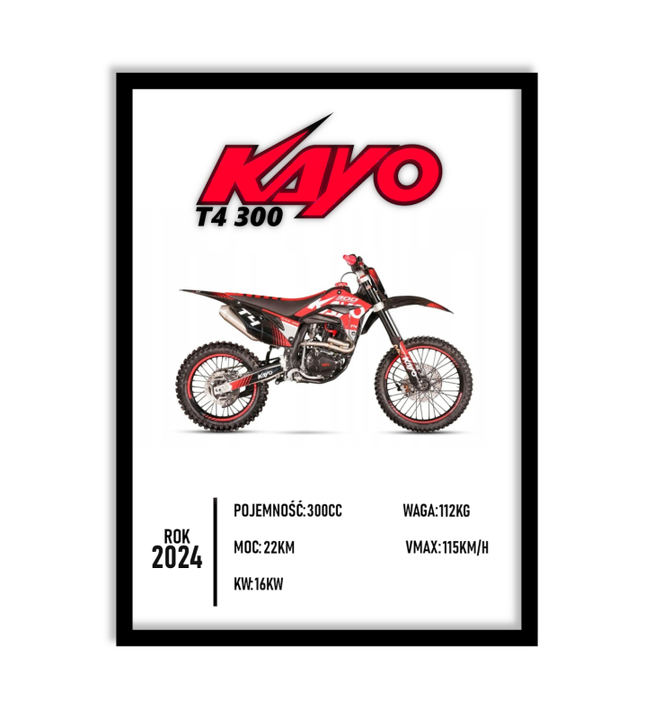PERSONALIZOWANY PLAKAT Z MOTOCYKLEM NA BIAŁYM TLE