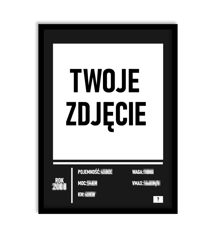 PERSONALIZOWANY PLAKAT Z MOTOCYKLEM CZARNY