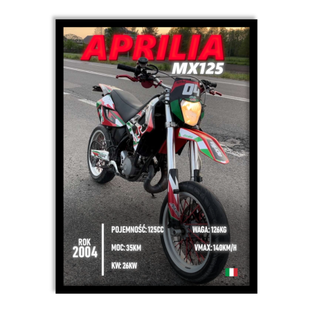 PERSONALIZOWANY PLAKAT Z MOTOCYKLEM