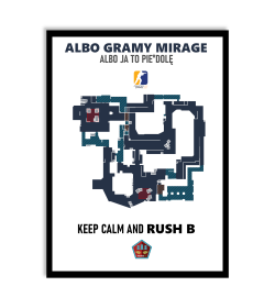 Plakat Counter Strike Mirage - biały