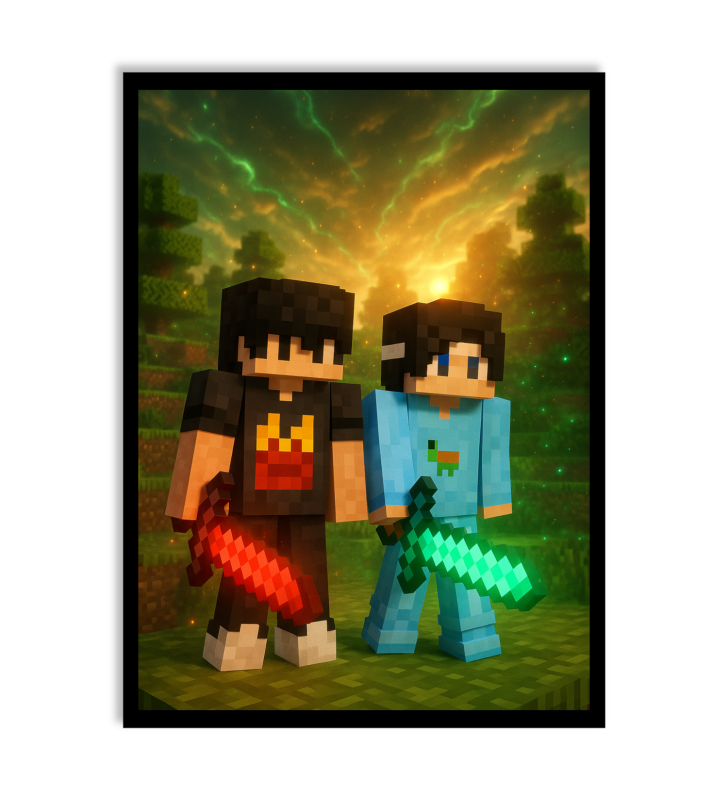 PERSONALIZOWANY PLAKAT Z SKINEM MINECRAFT