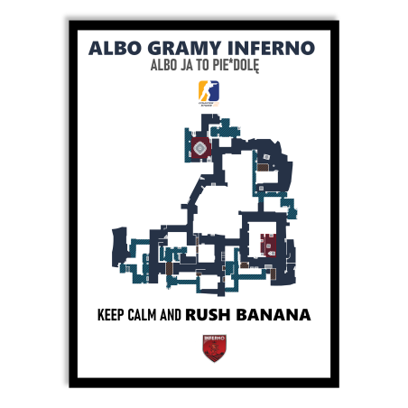 Plakat Counter Strike Inferno - biały
