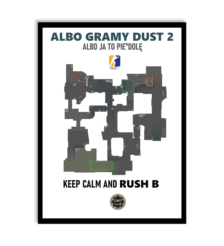 Plakat Counter Strike Dust 2 - biały