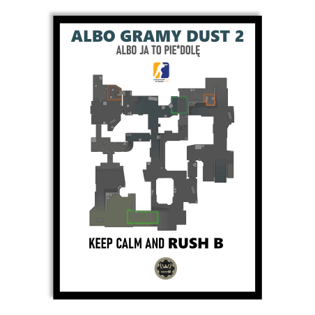 Plakat Counter Strike Dust 2 - biały