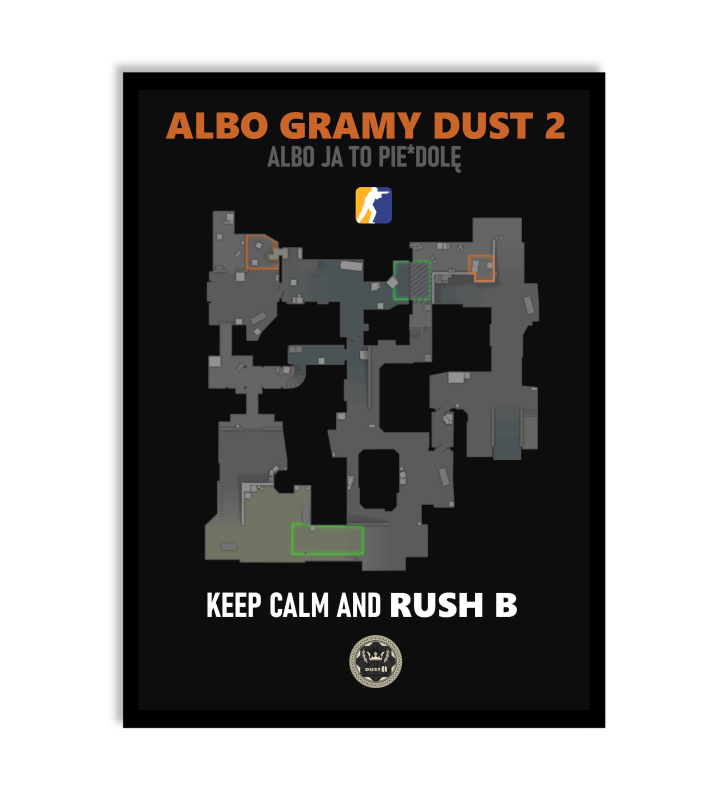 Plakat Counter Strike Dust 2 - czarny
