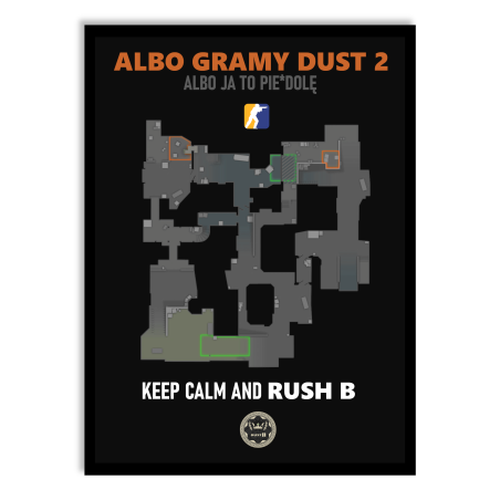 Plakat Counter Strike Dust 2 - czarny